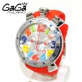 luxury Gaga watch , fashion Gaga quartz watch six-pin unisex big dial 48mm super 3D colorful numbers red band gaga milano watches for men and women