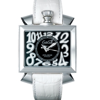 Gaga Milano NAPOLEONE 46MM Steel 6000.02 Fashion Unisex Quartz Wrist Watch Leather Strap Gaga Watch