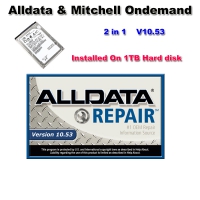 Alldata 10.53 Repair External Hard Drive V10.53 Alldata And Mitchell Ondemand 2 in 1 Installed On 1TB Hard disk