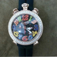 GAGA watch Luxury diamond gaga big dial watch rose gold natural rubber watchband quartz watch
