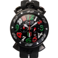 Gaga Milano Chrono 48mm 6054.LE.IT Fashion Gaga Quartz Watch six-pin Unisex 48mm Super 3D Numbers Gaga Milano Watches